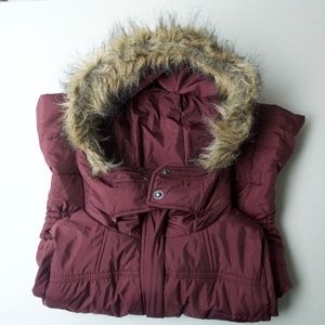 American Rag Burgundy Winter Vest w Removable Hood